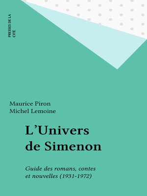 cover image of L'Univers de Simenon